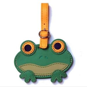 💜NWOT Green Frog Face Shaped Luggage ID Tag